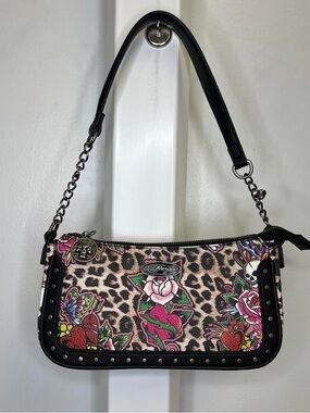 ⋆‧°Y2K insane ED hardy leopard mini purse𓏲ּ𝄢
